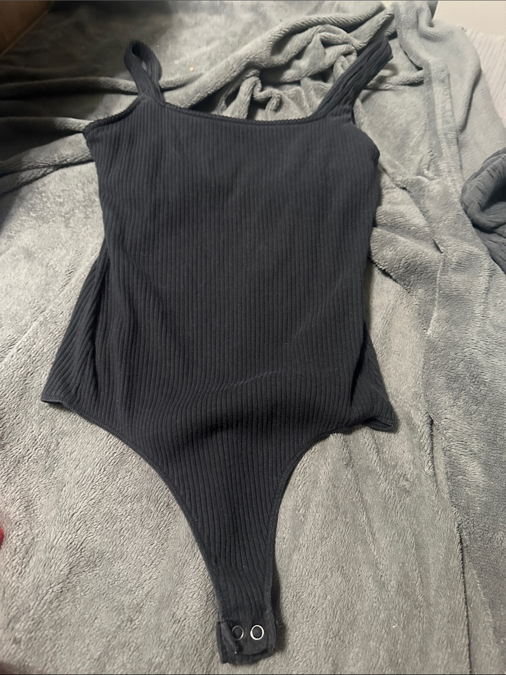 Hollister Black Ribbed Tank Bodysuit